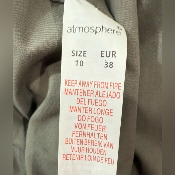 Atmosphere Trench Coat Polka Dot Heart Print Belted Jacket Gray Cream US Size 6 - Picture 4 of 14